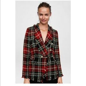 Zara plaid jacket never worn tags on